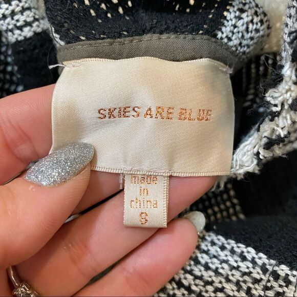 Skies Are Blue Brand Mixed Media Army Green and Buffalo Check Jacket Size Small - Picture 11 of 15